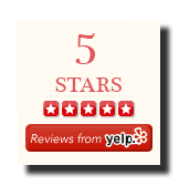 5 star rating from Yelp reviews
